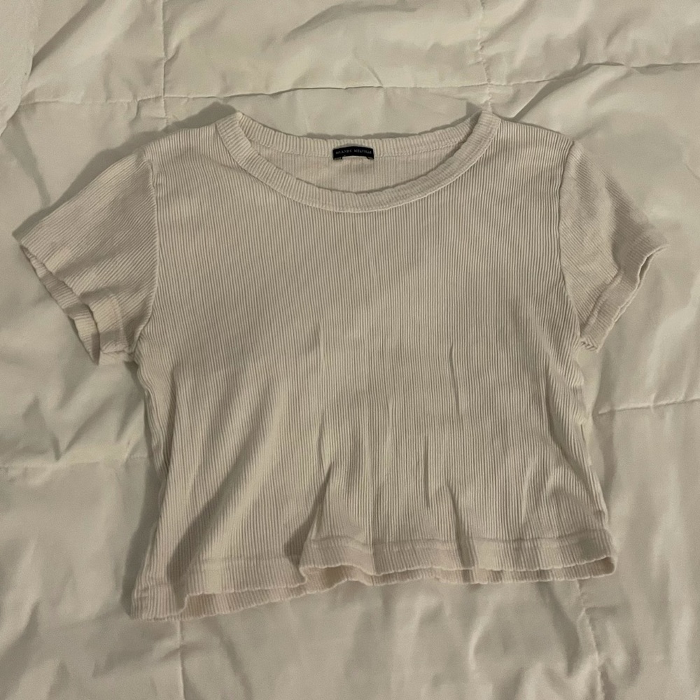 White brandy Melville cropped tee